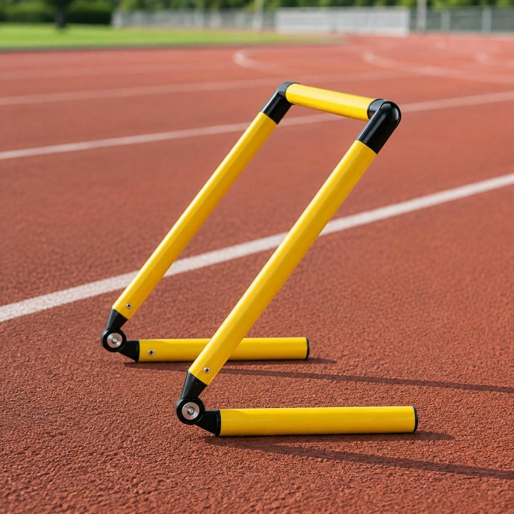 Klappbare Trainingshürde mit schwenkbarer Basis, tragbar für Schulen, Fußballspieler