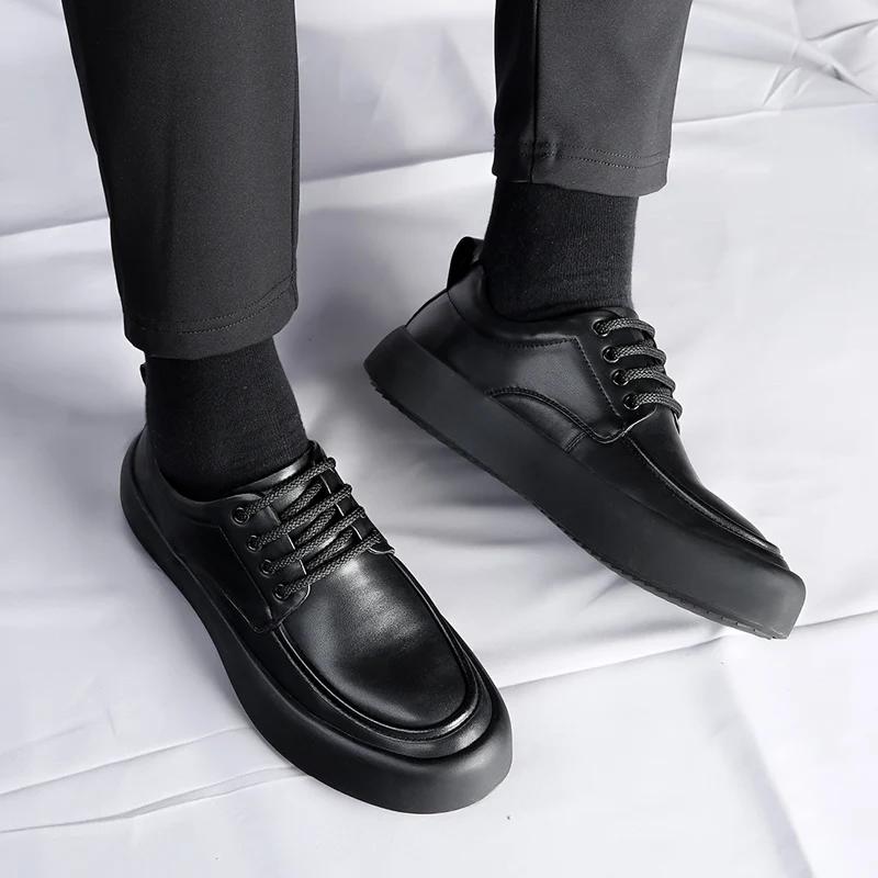 Pánské oxfordky šněrovací vysoce kvalitní kožené boty pánské ploché módní pánské ležérní boty pánské měkké pohodlné šněrovací obuv