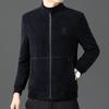 Autumn and Winter Woolen Jacket Men's Short Cotton Stand Collar Middle-aged Dad Men's Woolen Jacket