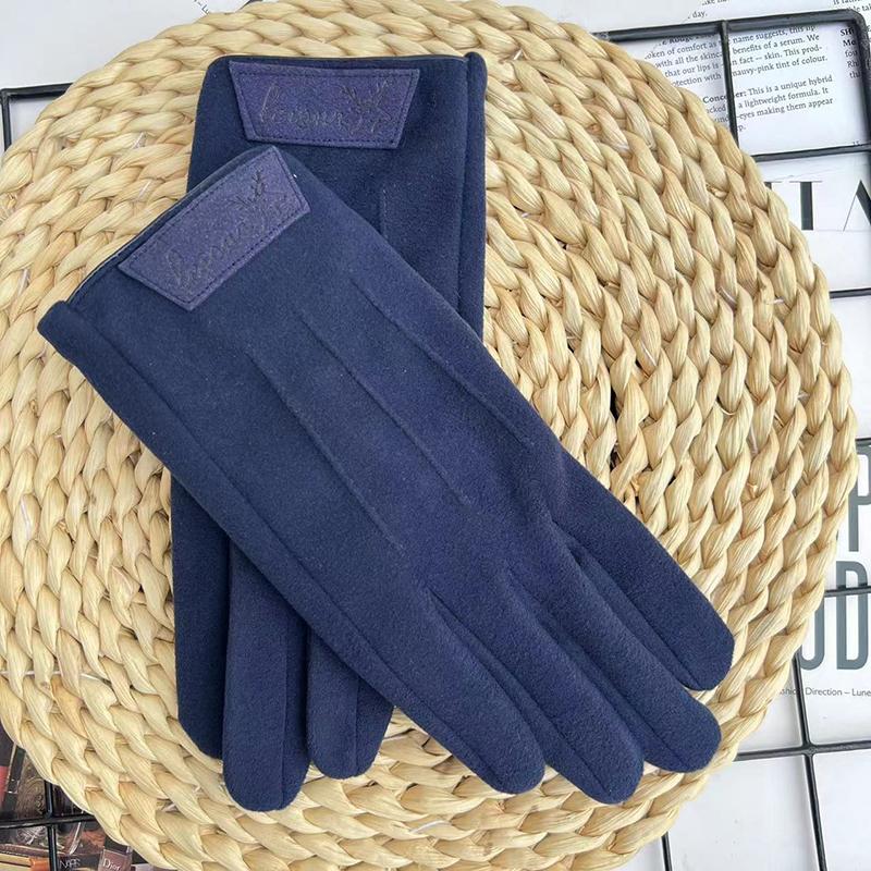 Winter Keep Warm Touch Screen Plus Velvet Inside Mens Gloves Fashion Personality Simple Thicken Man Outdoor Drive Cycling