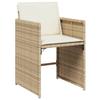 Vidaxl 11-Cz. Garden Furniture Set With Cushions, Beige, Poly Rattan