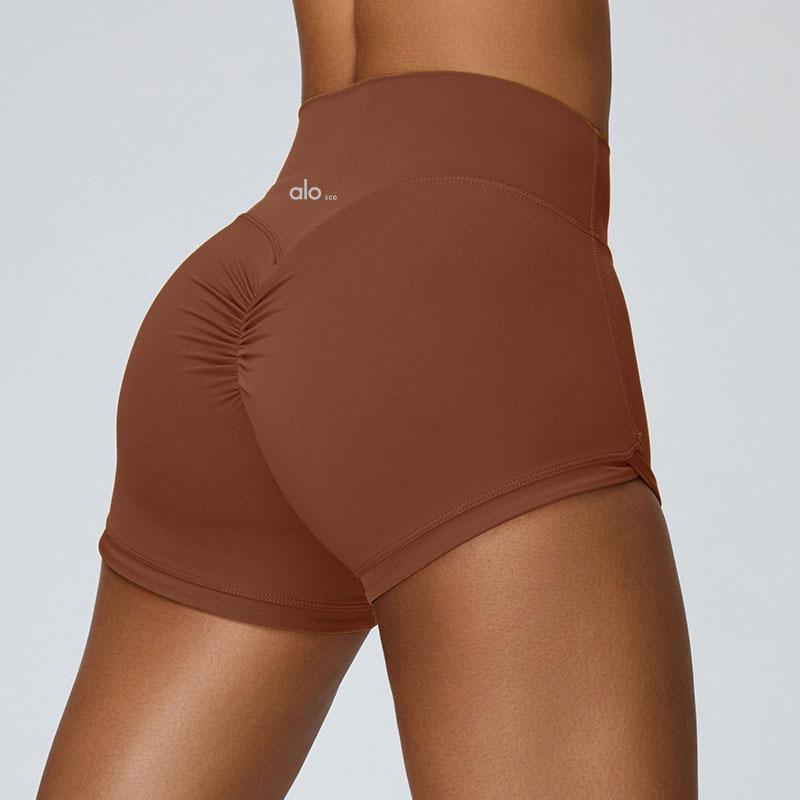 ALOSCO Women's Quick-Dry Yoga Shorts - Slimming Tight Fit, Bare Feel Peach Hip Lift