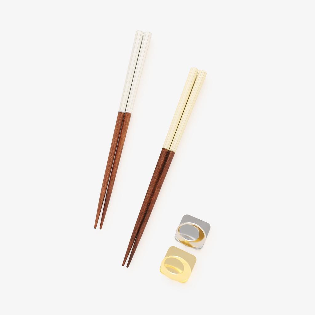 Afternoon Tea Living Chopsticks HC86 Wakasa Lacquer Antibacterial Couple Chopsticks & Chopstick Rest Set, One Color