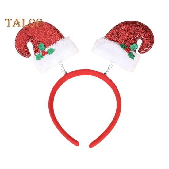 

Обруч для волос с блестками, рождественская шляпа, декоративная повязка на голову с весенним дизайном, универсальные заколки для волос, повязка для волос для рождественской вечеринки, косплей красный