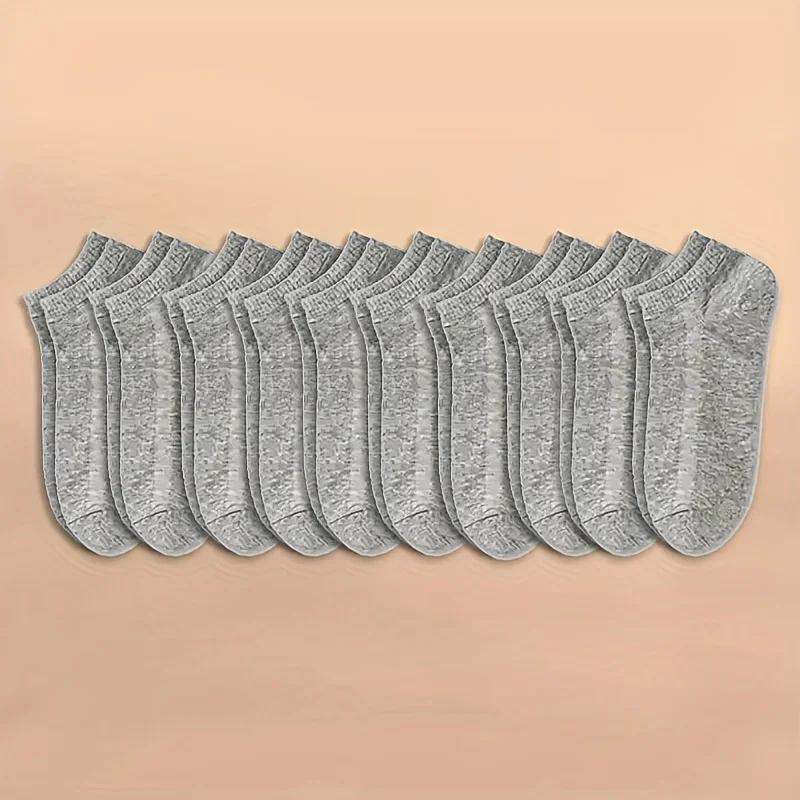 10 or 20 or 40 Pairs Unisex Solid Cotton Socks Men Women Low Cut Ankle Socks Bulk Black White Grey Socks Soft Lightweight