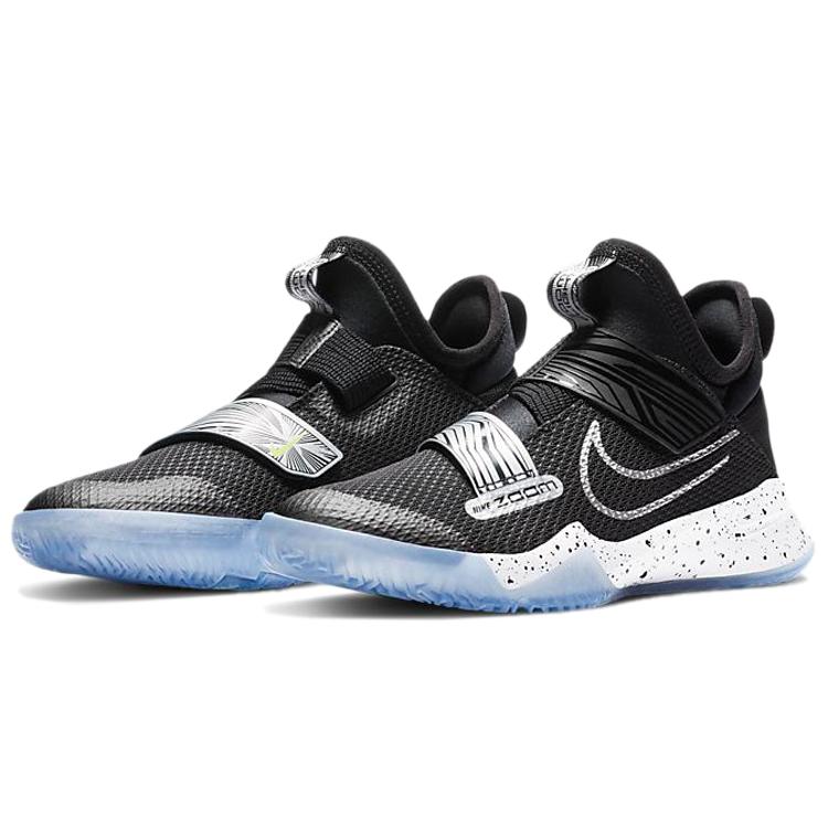 New Nike GS Slip Resistant Cushioning Abrasion Resistant Low Top Children's Basketball Shoes Black White Kids' CK0787-001