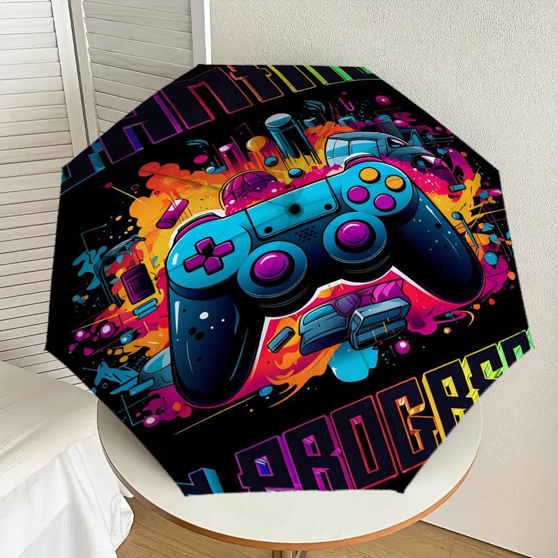 1pc Gaming Progress Pattern Umbrella Design Automatic Opening and Closing Umbrella, High-quality Travel Umbrella,  C1128220
