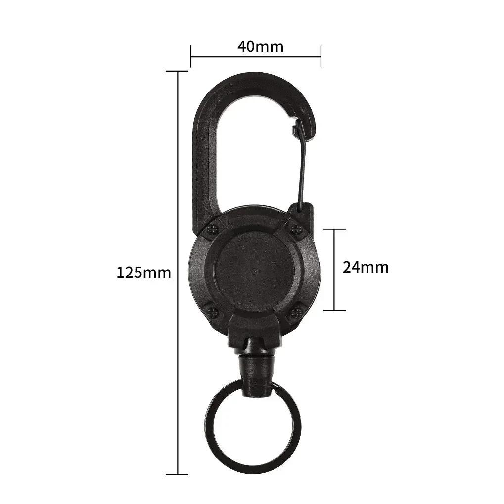 Automatic Retractable Wire Rope Luya Anti-theft Tactical Keychain Telescopic Belt Keyring Outdoor Carabiner Hook Backpack Buckle