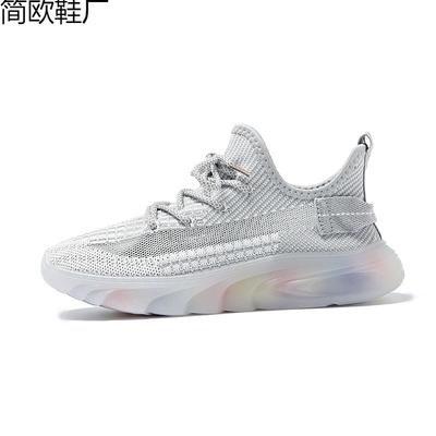 Novos sapatos de malha tecida fly de primavera sapatos de coco para mulheres sapatos casuais respiráveis de verão sapatos esportivos versátil