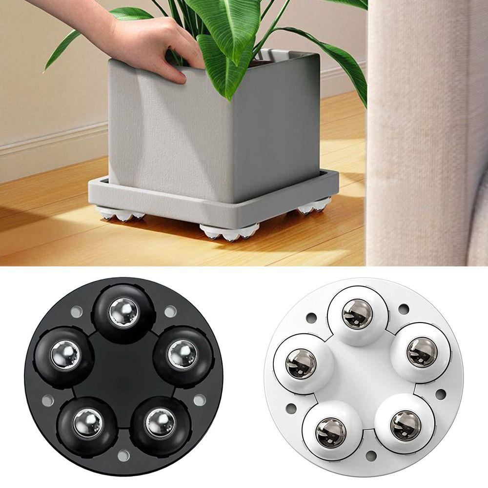 4pcs 5 Beads Self Adhesive Caster Wheels Super Load-bearing Furniture Foot Pads Boxes