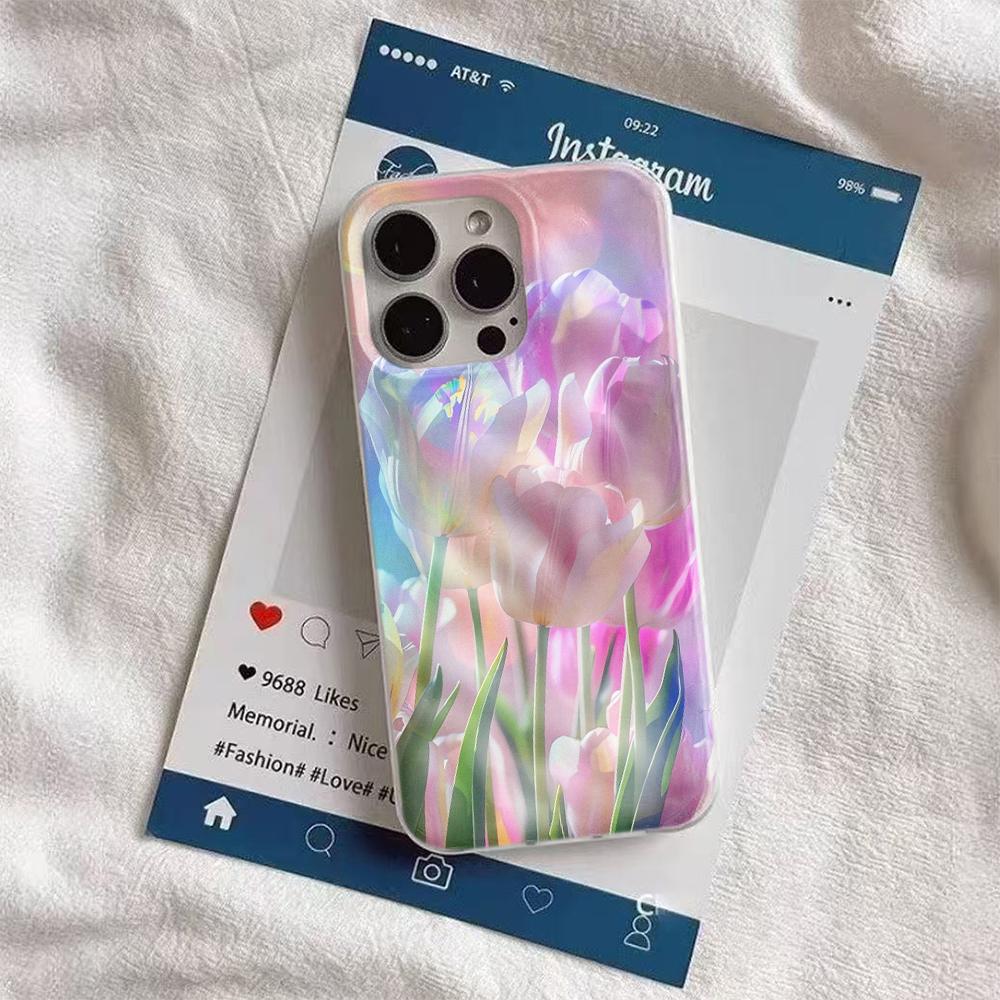 Red Flowers TPU Phone Case For iPhone Air 17 Pro 16 15 Pro Max 14 13 12 Pro 11 Shockproof Soft Silicone Transparent Cover
