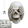 Halloween Skull Head Decor Resin Skeleton Heads Halloween Decoration Fake No Look No Say Human Skull Head Desktop Ornament