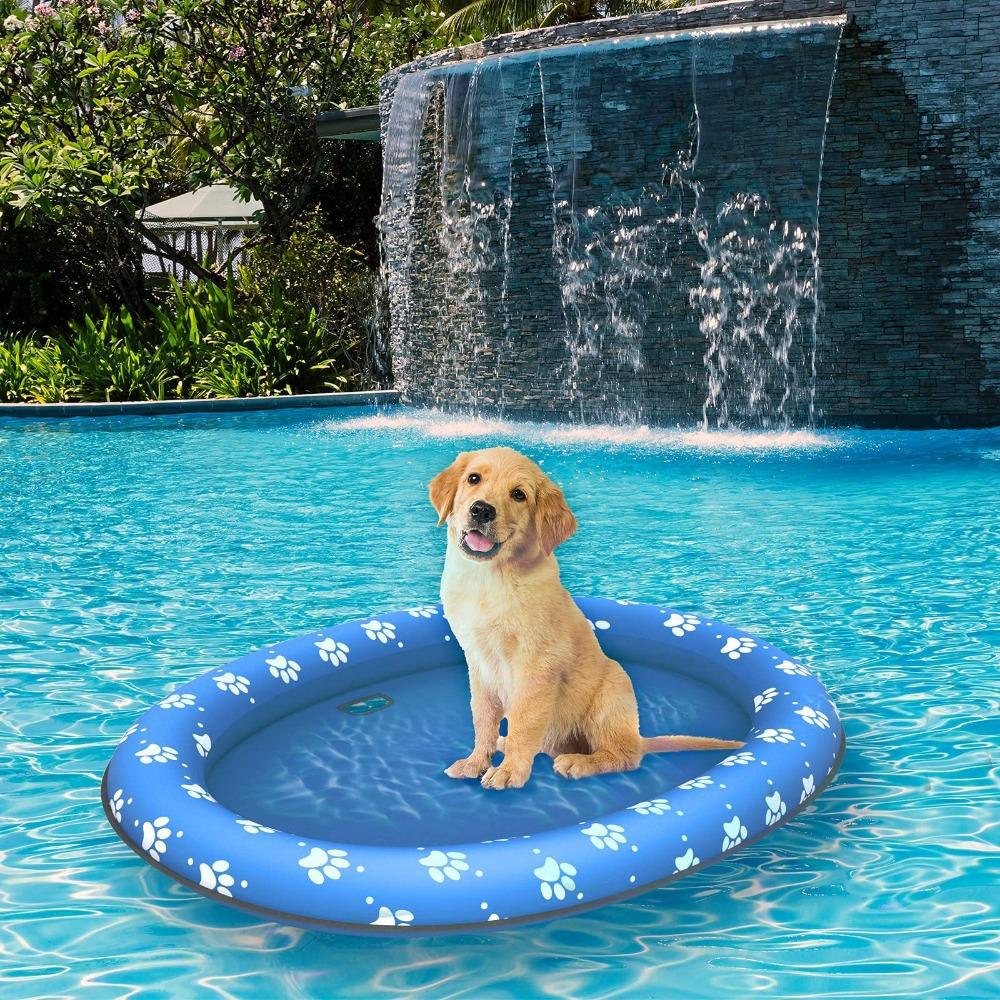 PVC Dog Swimming Float Foldable Pet Floating Raft Water Toys Pet Dog Float  Pool