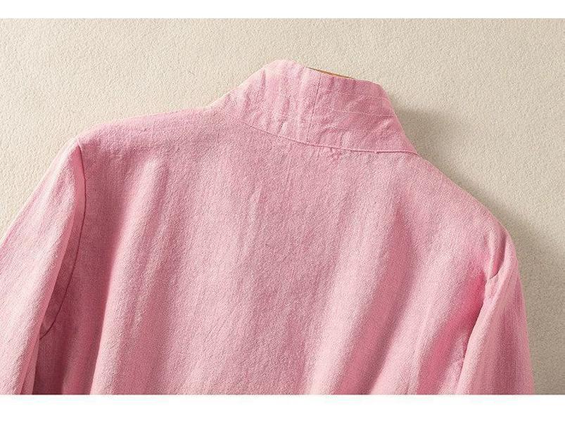 Damski bawełniano-lniany strój do Tai Chi - Osiem Jedwabi Wudang Taoistyczny Hanfu na wiosenne ćwiczenia i do noszenia na co dzień