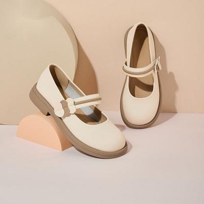 Runde Mary Jane Schuhe Herbst Neu Kleine Lederschuhe Süß College Stil Leichter Mund Einzelne Schuhe
