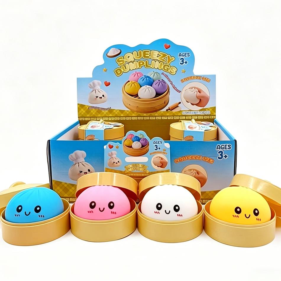 Colorful Dumpling Squishes Stress Balls Fidget Sensory Toys Antistress Enhance Happy Reusable Rebound Squeeze Reliever Toy