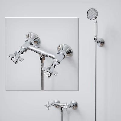 

Bathroom Shower Faucet Set Wall Mounted Classical Brass Shower Faucet Set Gold /Chrome Finished Classical Style