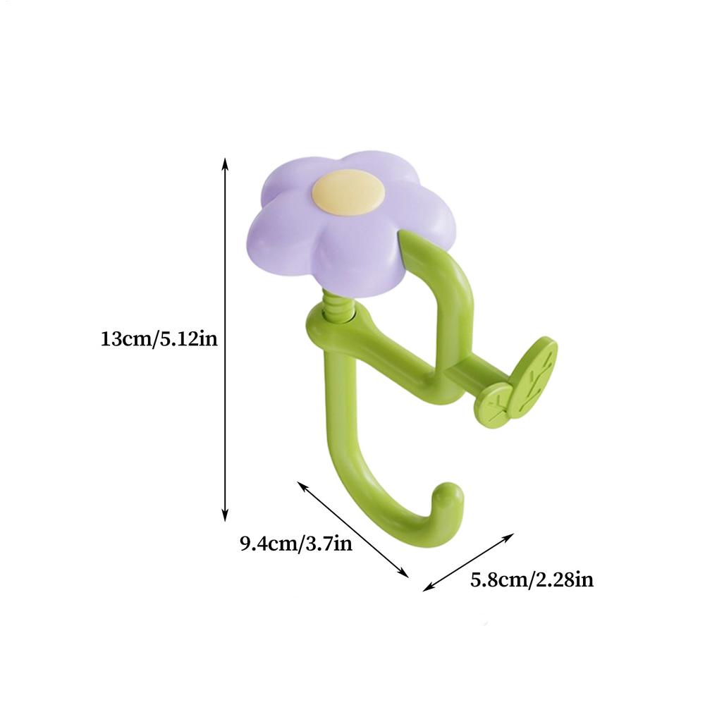 Desk Side Hooks Portable Bag Hook Flower Plastic Table Hook Purse Handbag Travel Bag Organizer Holder Hanger Office Decor