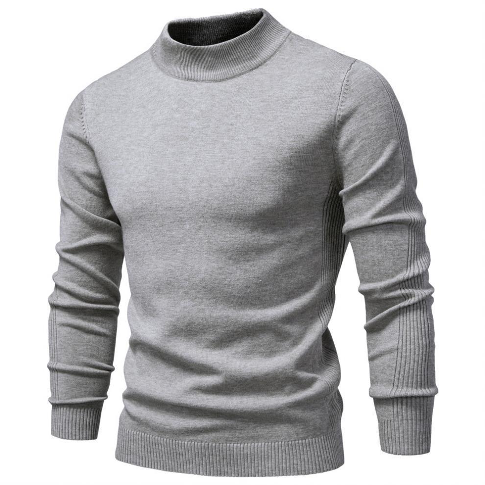 European Chic Men's High-Neck Sweater: Autumn/Winter 2025 Light Luxury Knitwear, High-End Base Layer