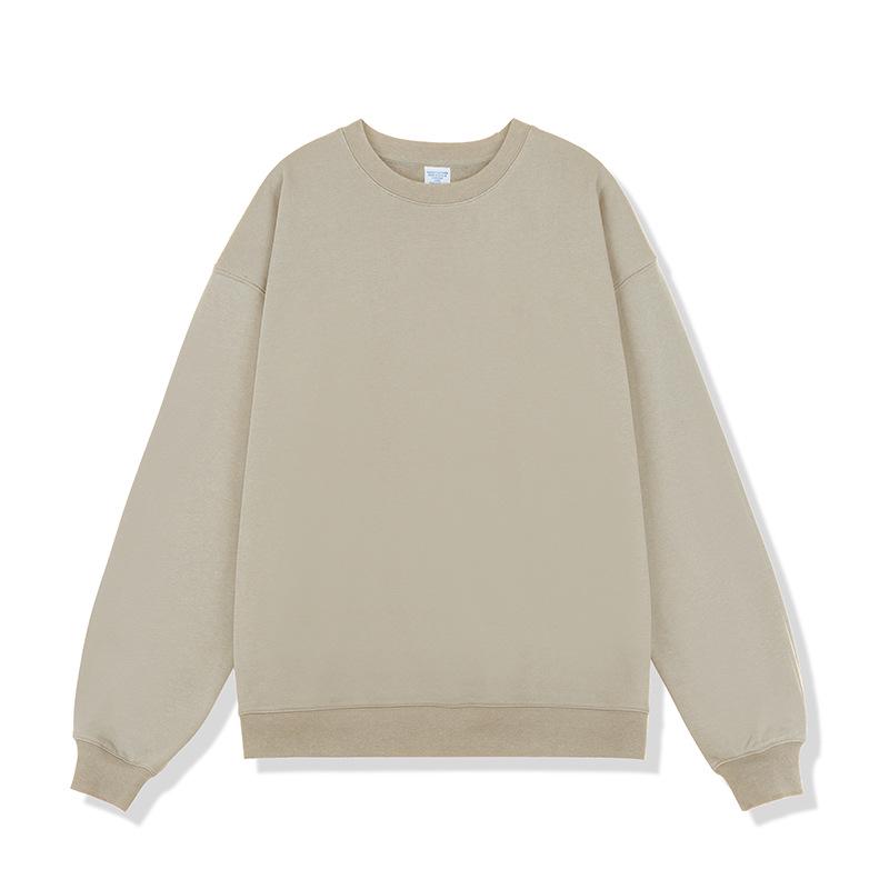 

Мужская толстовка из тяжелого махрового джерси: Однотонный, осенне-зимний стиль с круглым вырезом - модный европейский и американский дизайн S