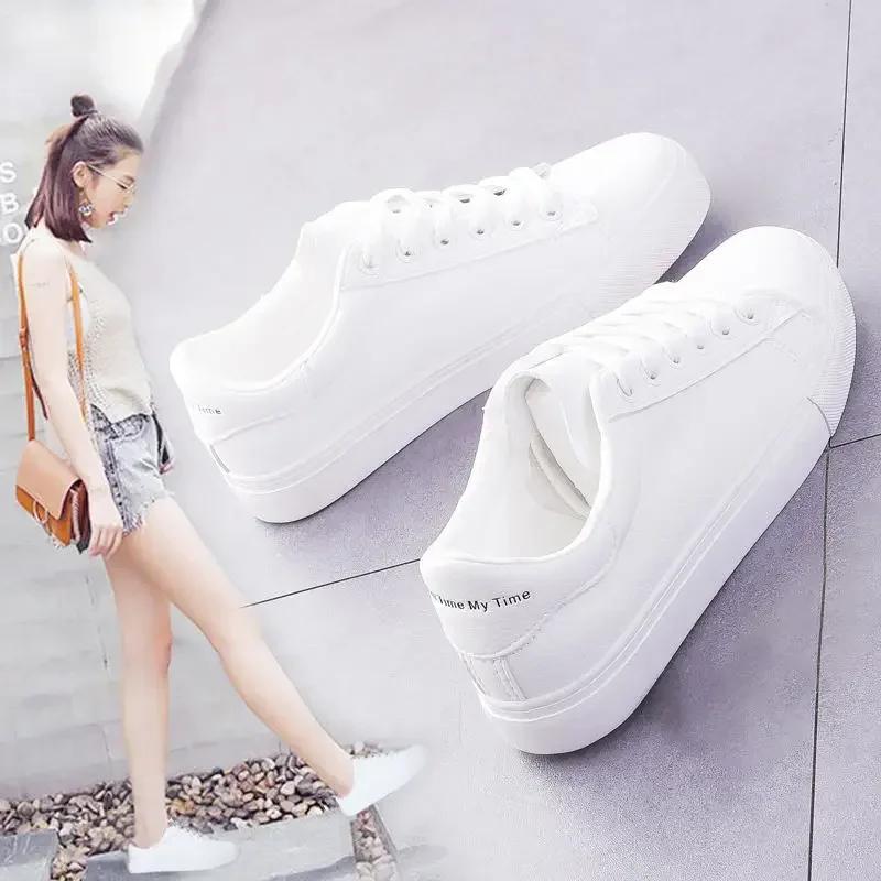 Women's Vulcanize Shoes White Shoes Women Running Spring Autumn Fashion Breathable Lace-Up Casual Sneakers Zapatos De Mujer
