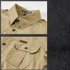 Vintage Men's 100% Cotton Shirt Safari Style Multi-pocket Lapel Top Spring Autumn Long Sleeve Youth Loose Shirts Plus Size M-6XL