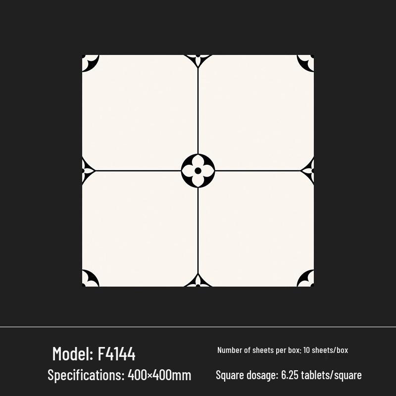 400x400 Zelená francouzská retro dlaždice s malým květinovým vzorem pro kuchyň, koupelnu, balkon a podlahu