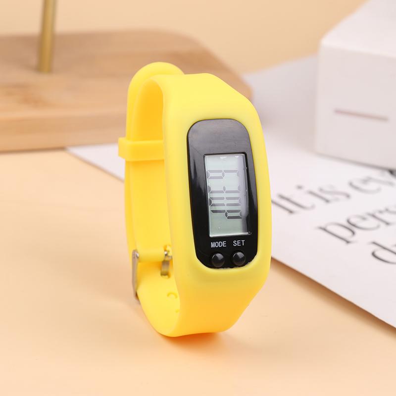 1pc LED Pedometer Bracelet Step Counter Watch 12/24H Time Display Step Counter Watch Silicone Step Tracker Fitness Watch