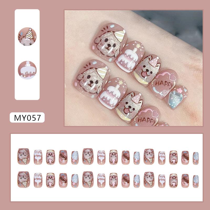 Cat s eye wearing nail piece removable cute puppy nail piece small fresh cute nail piece live nail patch