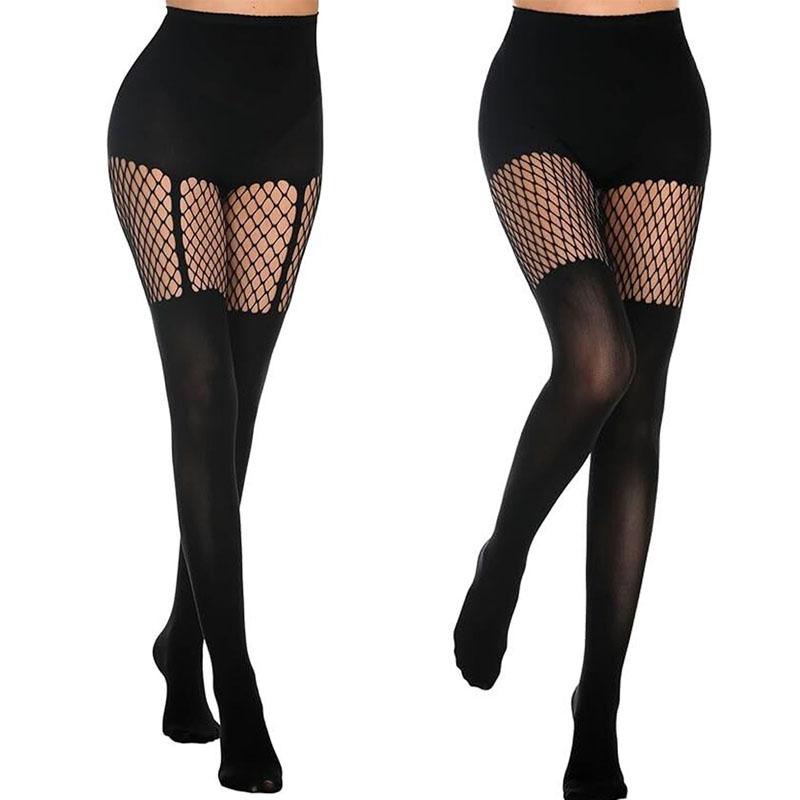 Siyah İpek Jartiyer Seksi File Çoraplar Kadın Sıkı Çoraplar