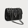 Dámská černá mini kostkovaná crossbody taška přes rameno