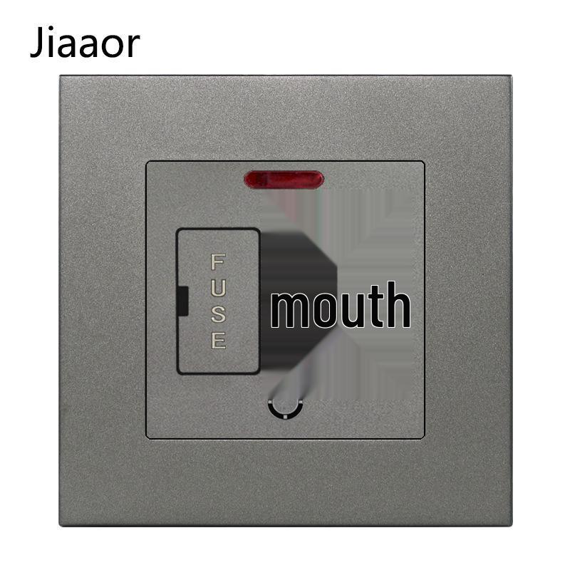 Grey British Standard Double Gang Switch Socket with USB & Type C - Hong Kong/Macau Compatible, Concealed 86 Type