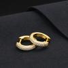 Pendientes de botón de moda Chapados en oro de 18 quilates Plata de ley 925 Pendientes de aro Piedra preciosa Moissanita Piercing Hombres Mujeres Pendientes que no se empañan