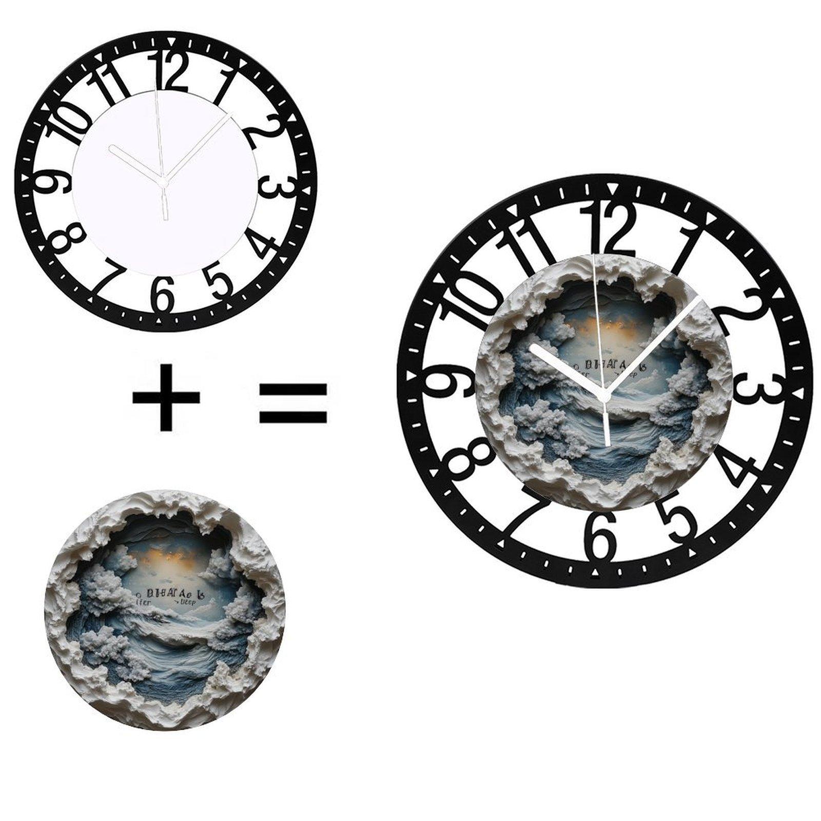 25cm Rustic Iron Round Wall Clock for Country Home Decor (Black,10 inch(25.40cm))