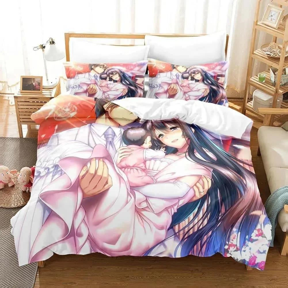 New 3d Print Anime Kawai Young Girls Amakano Beding Set Single Twin Ful Quen King-Sized Dimensionsd Dimensions Bed Linen Set Adult People Kid Bedrom