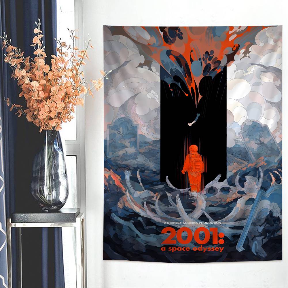 2001 A Space Odyssey Movie Cartoon Tapestry Wall Hanging Decoration Household Home Decor