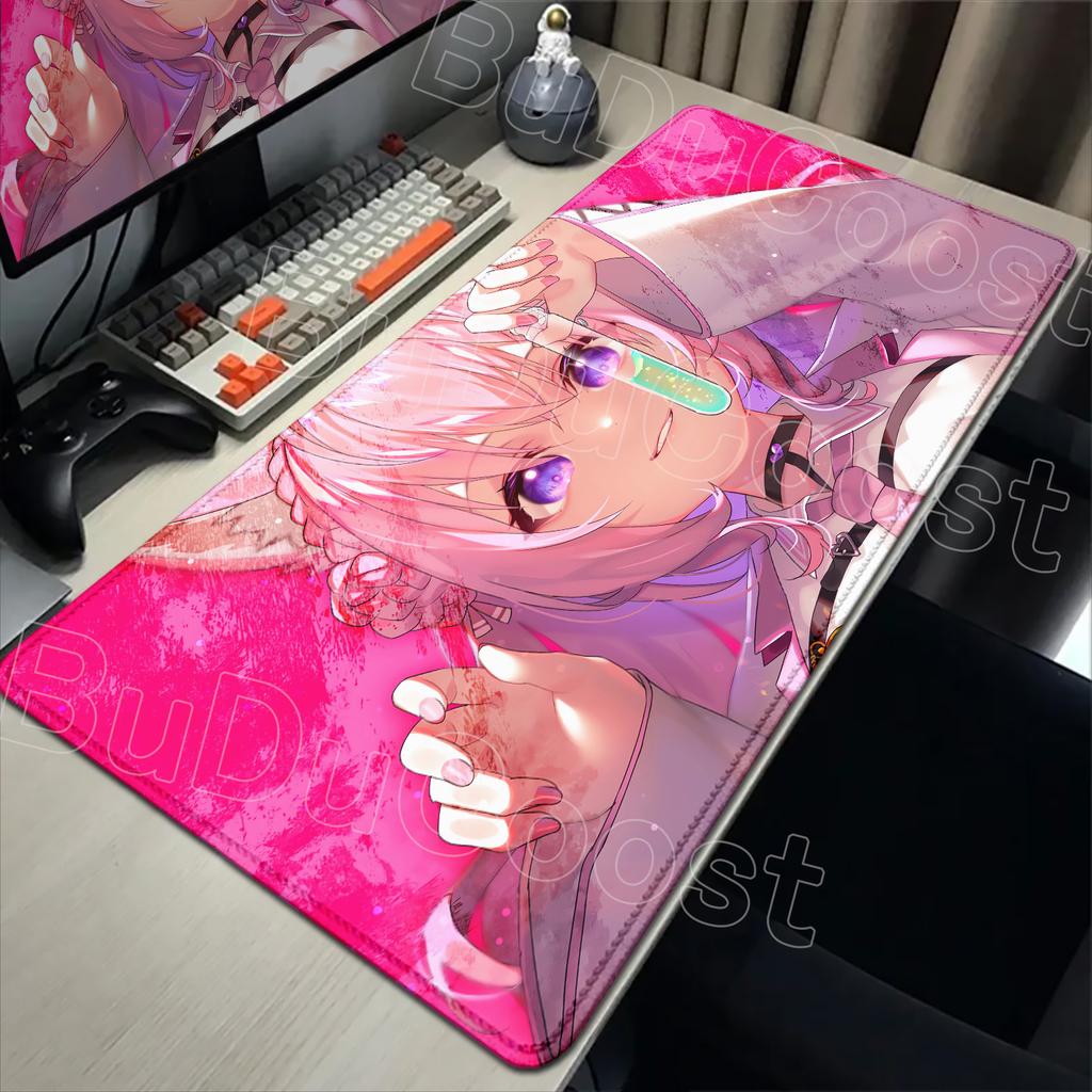 Cute Pink Anime Girl Hakui Koyori Mouse Pad Kawaii Hololive Large Table Mat Laptop Keyboard Pad XXL Mousepad PC Gamer Carpet Mat