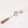 51mm Solid Wood Handle for Three-Ear DeLonghi Coffee Machine, 304 Stainless Steel Bottomless Extraction Accessory.