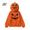 Cosplay Hooded Shirt Women Oversized Halloween Pumpkin Hoodie, Fall Long Sleeve Hoodie Sweatshirt with Pocket, Jack-O-Lantern Holiday Costume Pullover
