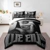 Juego de Ropa de Cama de 3 Piezas con Funda de Edredón y 2 Fundas de Almohada - Estampado de Primer Plano Halftone de Gorro de Barbacoa Billie Eilish - Decoración Musical Monocromática para Fans