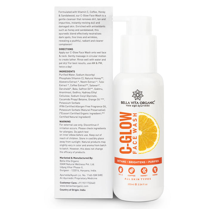 Bella Vita Organic Vitamin C-Glow Natural Face Wash, 100 Ml