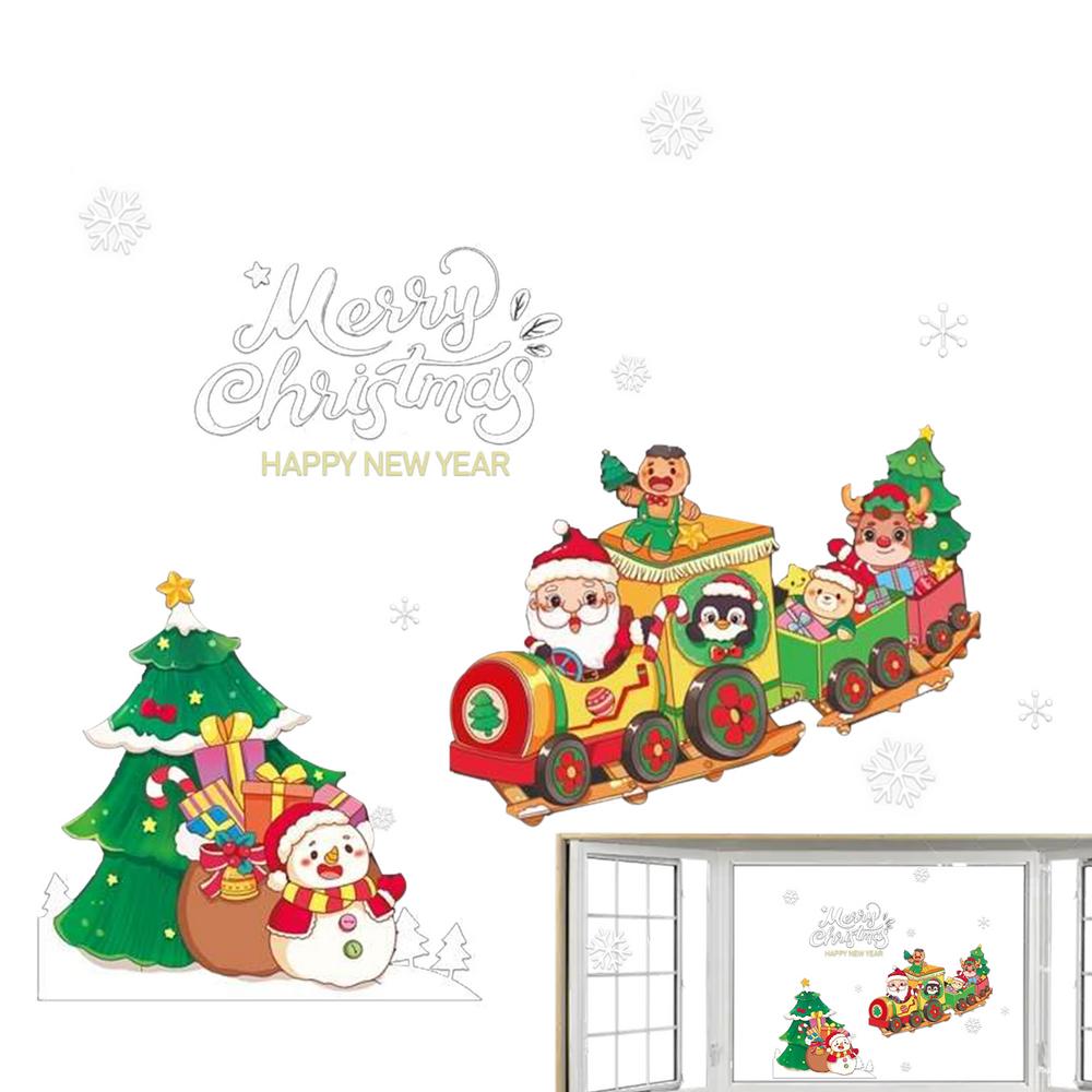 

Christmas Window Clings For Glass Window Window Decor Window Holiday Stickers Santa Elk Snowflakes Static Stickers Holiday