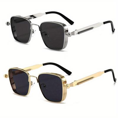 Vintage Metal Steampunk Sunglasses Men Women Fashion Square Sun Glasses Sunscreen Sunshade Glasses