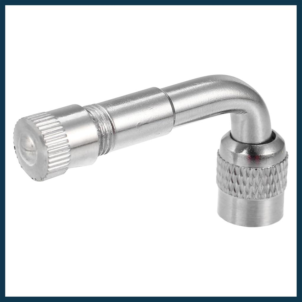 2 Stück Kupfer-Nickel-beschichteter Reifenventil-Verlängerungsadapter 90-Grad-Ventilschaft-Verlängerer Kappen für Autos LKW Motorräder Fahrräder Roller Universelle Verlängerer