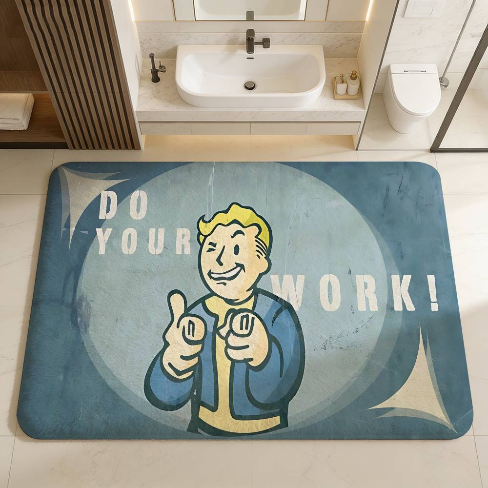 Game Vault Tec F-Fallout Hallway Carpet Washable Non-Slip Living Room Sofa Chairs Area Mat Kitchen Doormat Area Rug