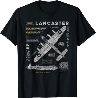 Oneck Summer Short Sleeve Casual Unisexs Tshirt Size S5xl Raf British Lancaster Bomber Blueprint T100 Cotton Style