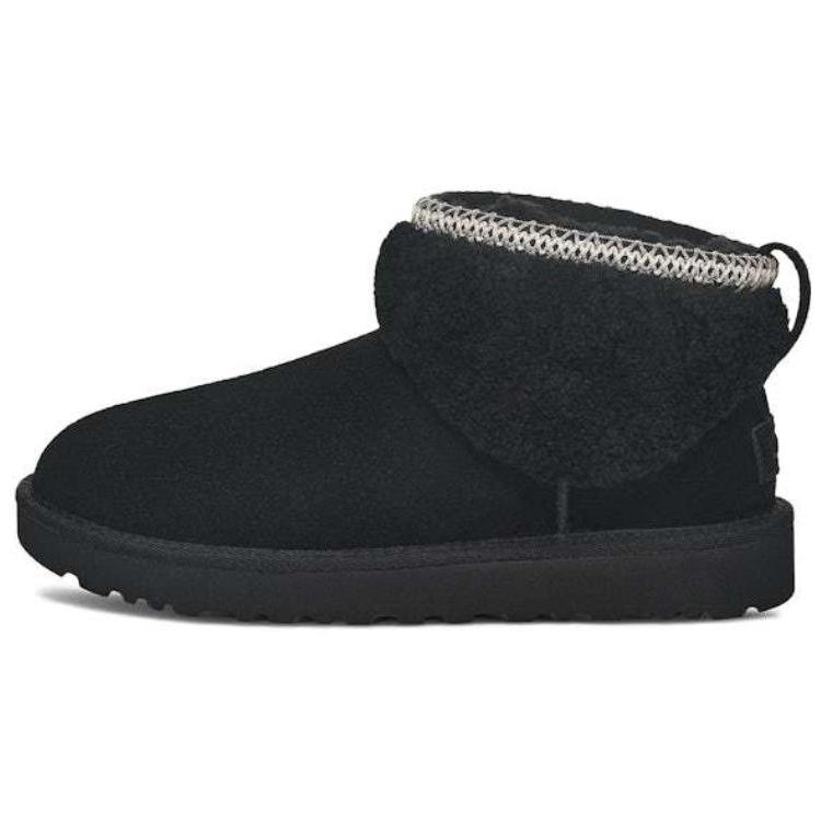 UGG Classic Ultra Mini Maxi Curly Boot Black (Womens) Women Sneakers 1158263-BLK