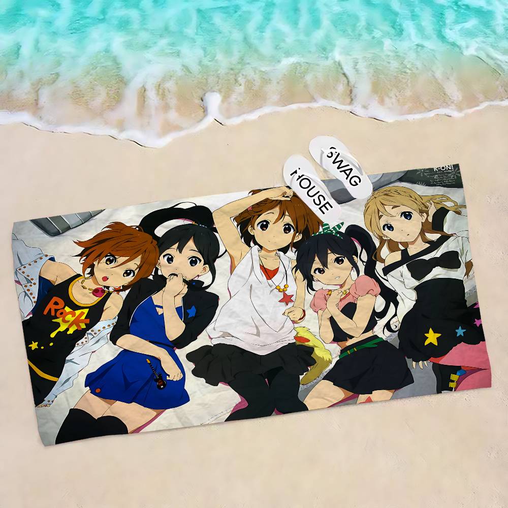 Anime K-On Mikrofaser Bedrucktes Strandtuch Bergsteigen Yoga Strand Schwimmen Laufen Saugfähiges Weiches Handtuch