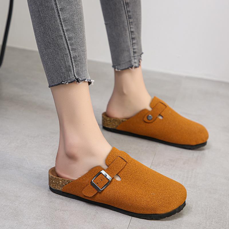 New Large-sized Pocket Shoes for Women, Casual Burken Shoes, Thick-soled Semi-slipper, Soft Soles for Lazy People