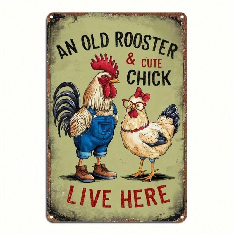 1 pc Retro Metal Wall Art Decor, Vintage Tin Sign for Office Living Room, 8x12 inches